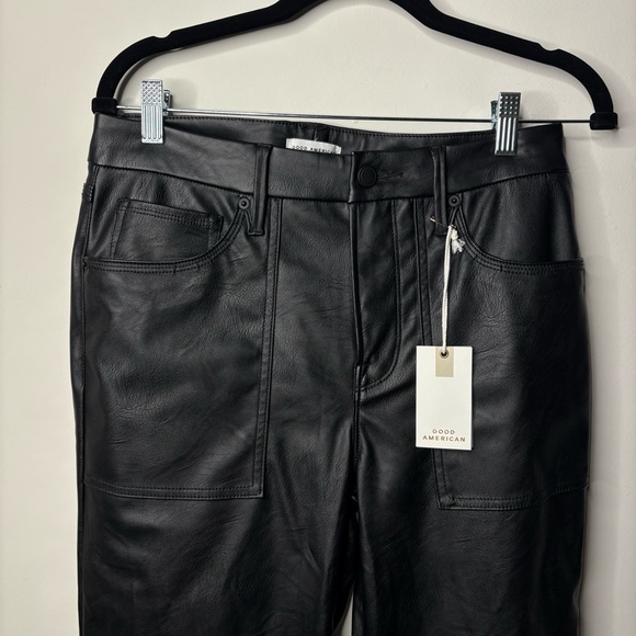 Good American Faux Leather Straight Leg Pants NWT - Picture 3 of 6